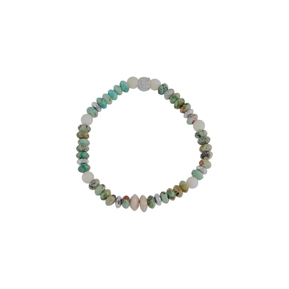 SILPADA In the Tropics Silver Mixed Stones Stretch Bracelet